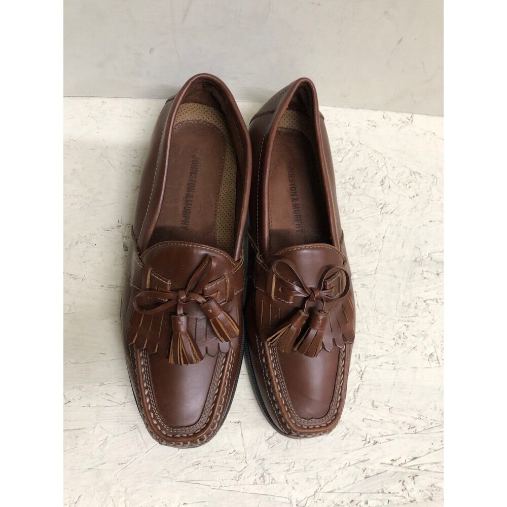 Johnston & Murphy Brown leather Tassle  Loafer  Men shoes size US 8 M
